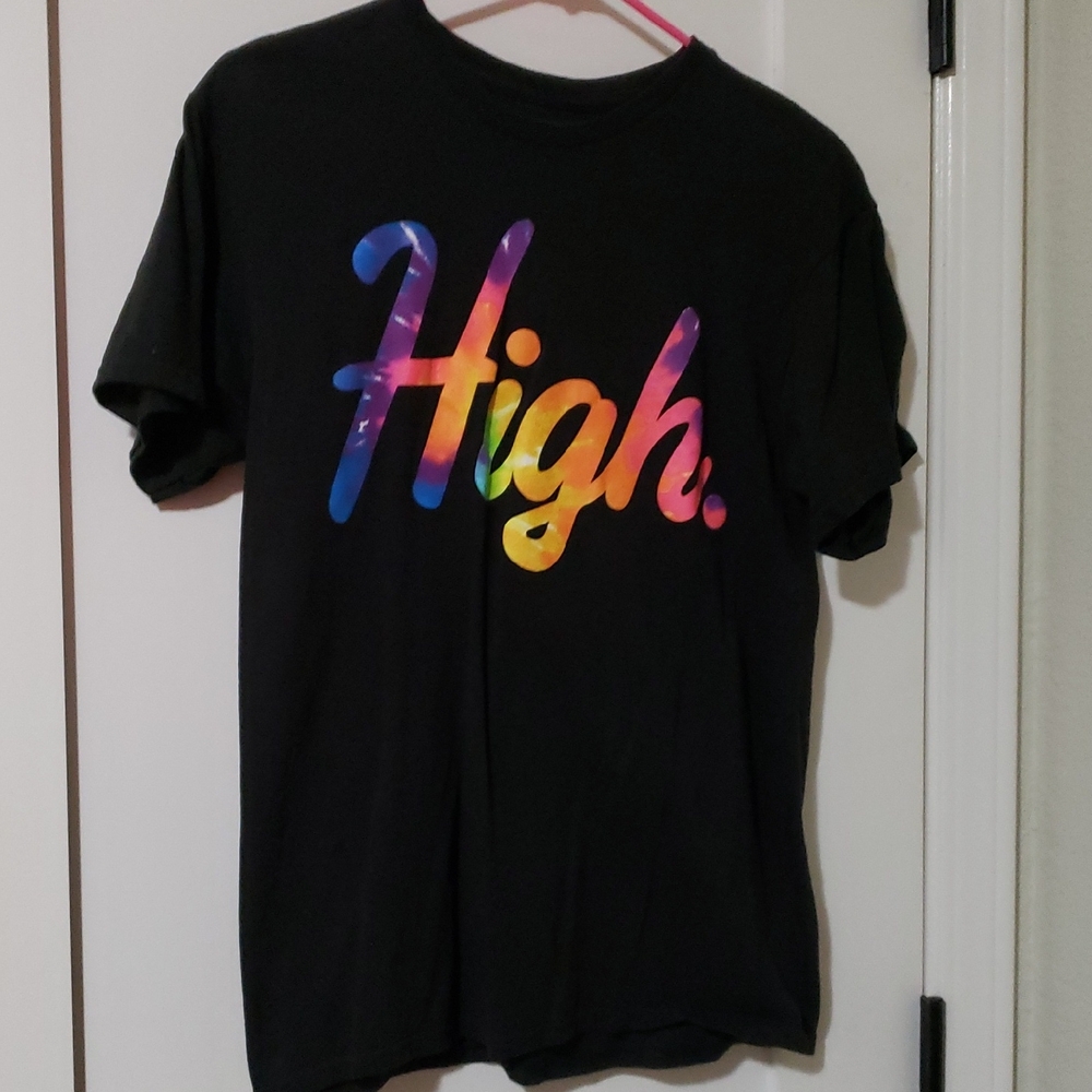 Spencer's Black Graphic Tee 'HIGH'